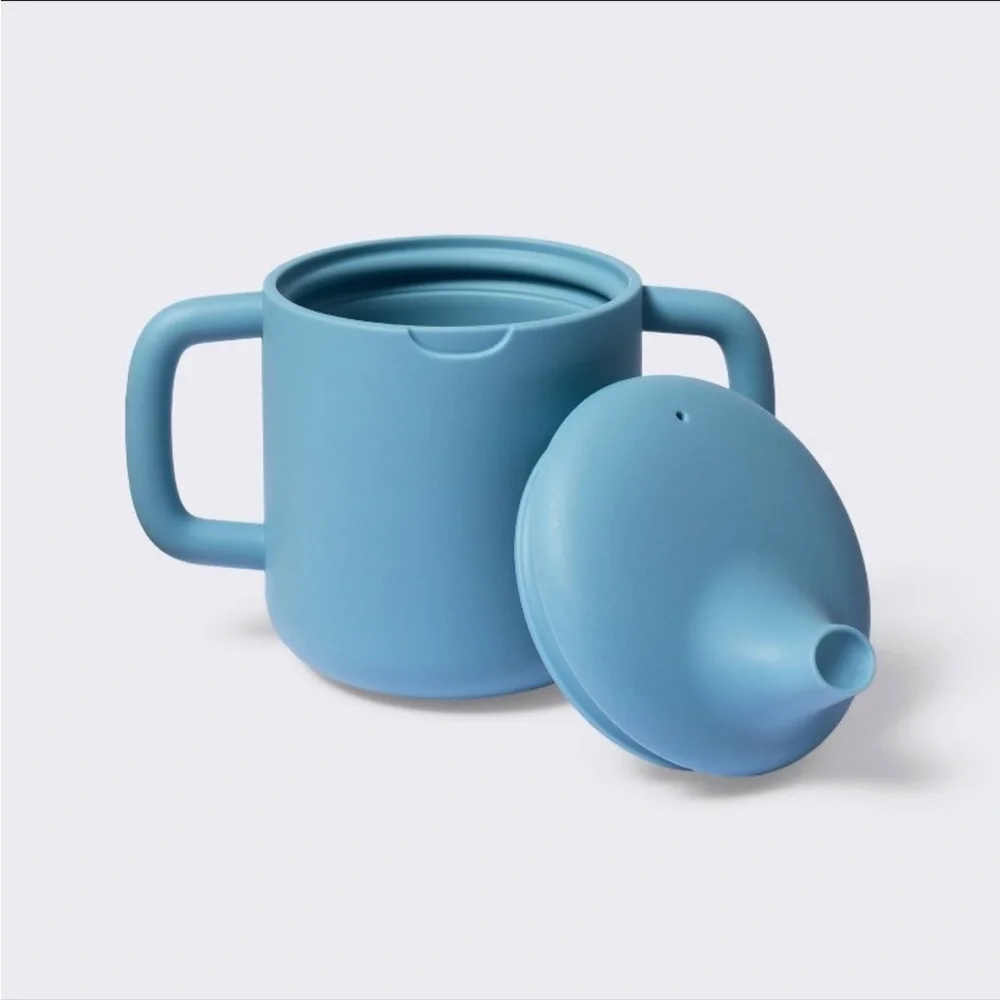Two 8oz Silicone Sippy Cup - Blue - Cloud Island
